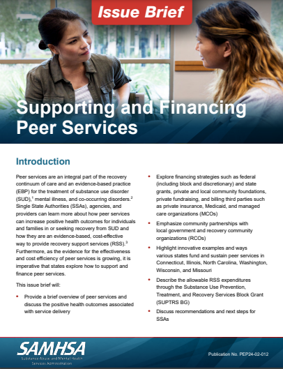 Supporting and Financing Peer Services
