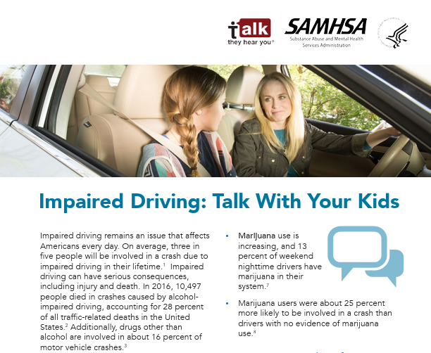 Impaired Driving: Talk With Your Kids