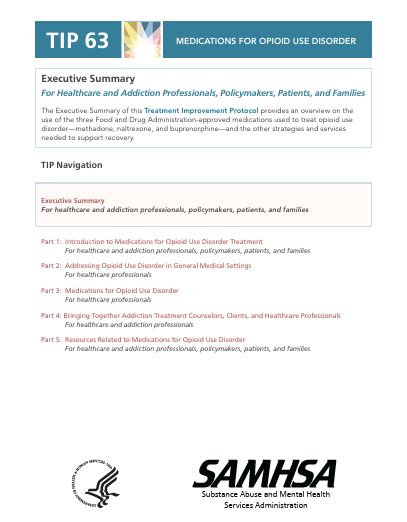 TIP 63: Medications for Opioid Use Disorder Executive Summary