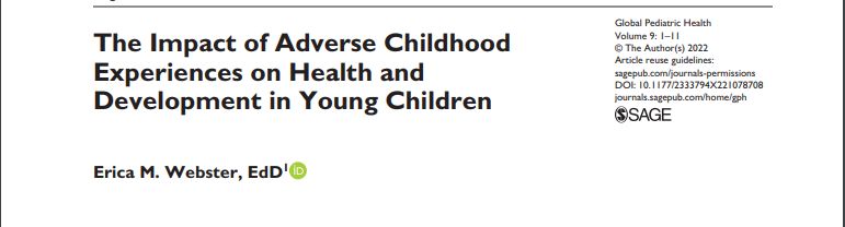 The Impact of Adverse Childhood Experiences on Health and Development in Young Children