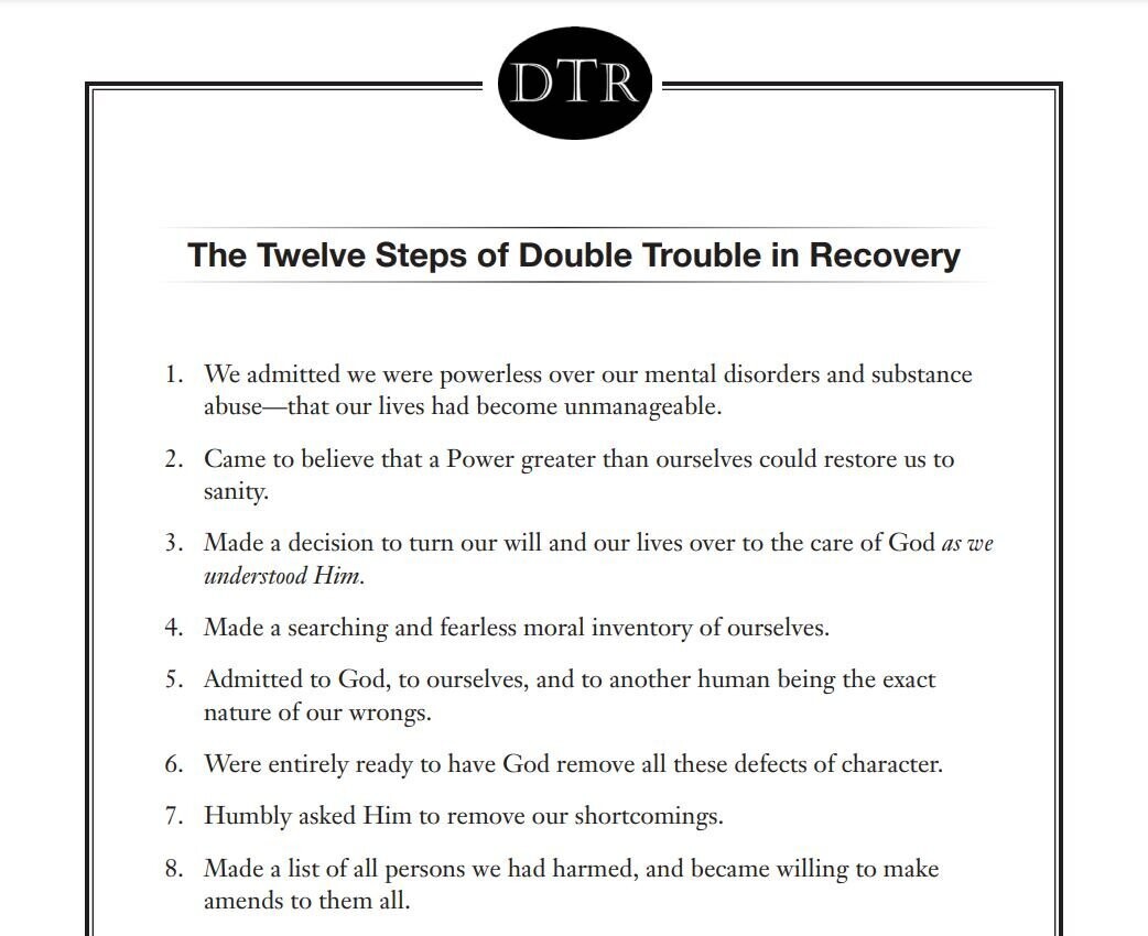 12 Steps (Twelve Steps) Double Trouble Recovery  (DTR)
