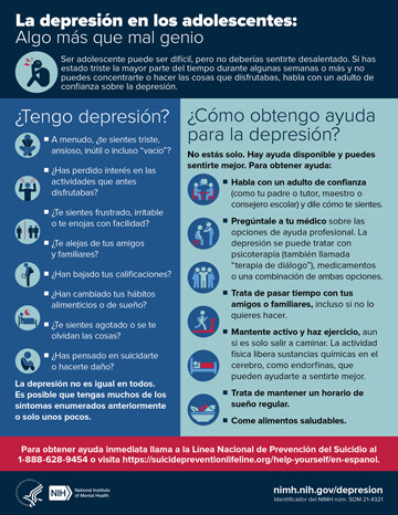 La depresión en los adolescentes: Algo más que mal genio SPANISH - Teen Depression: More Than Just Moodiness La depresión en los adolescentes: Algo más que mal genio SPANISH - Teen Depression: More Than Just Moodiness