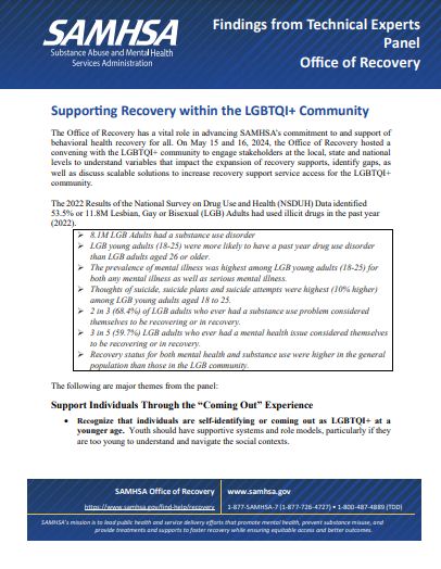 Supporting Recovery within the LGBTQI+ Community