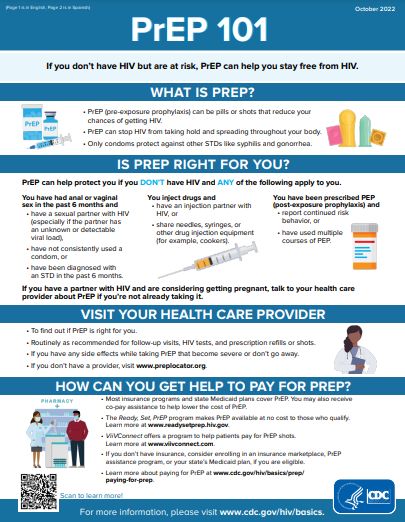 PrEP 101 Also SPANISH INFORMACIÓN BÁSICA CIÓN BÁSICA SOBRE LA PrEP