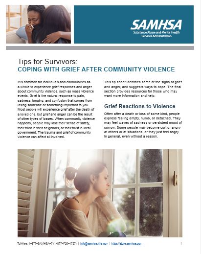 Tips for Survivors: Coping with Grief After Community Violence