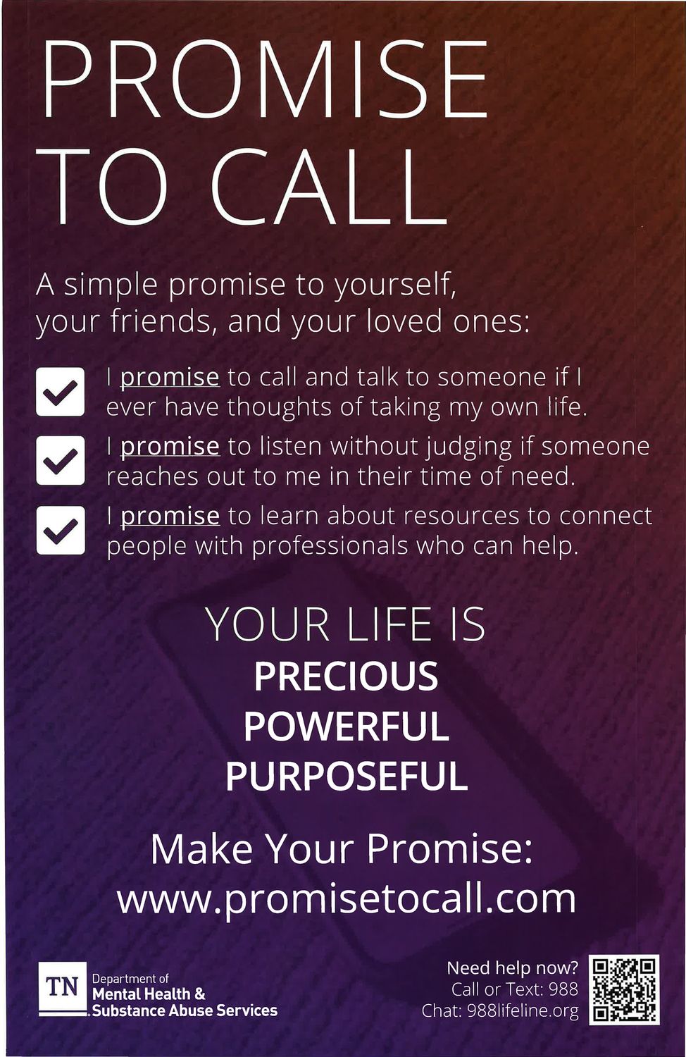 Promise to Call 11 X 17 Poster
