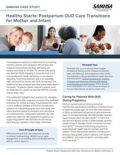 Healthy Starts: Postpartum OUD Care Transitions for Mother and Infant - SAMHSA
