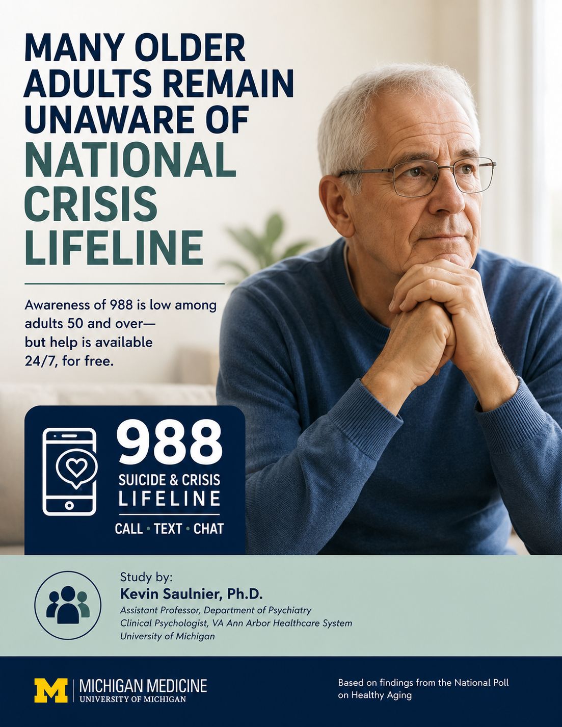 Older Adults Remain Unaware of National Crisis Lifeline
