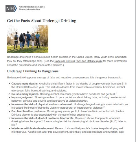 Get The Facts About Underage Drinking