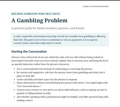 Helping Someone Who May Have A Gambling Problem - TGC