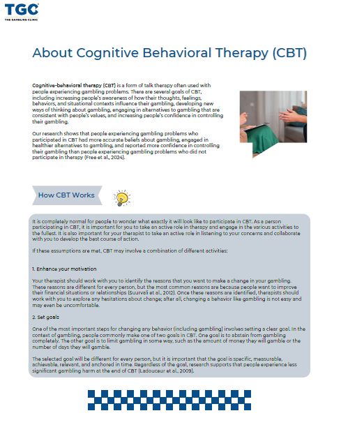 What is Cognitive Behavioral Therapy (CBT) for Gambling Addictions - TGC