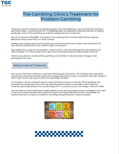 The Gambling Clinic’s Treatment for Problem Gambling - TGC