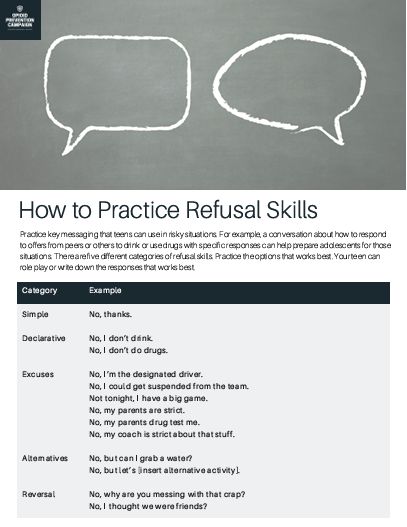 How to Practice Refusal Skills