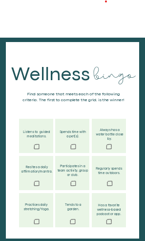 Wellness Bingo Icebreaker