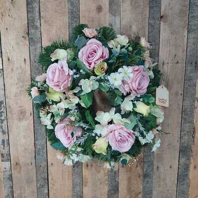 Mary Faux Floral Wreath