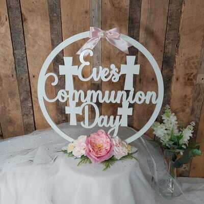 Confirmation/Communion/Christening with flowers Freestanding Hoop