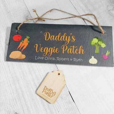 Personalised Vegetable Slate Sign Personalised Vegetable Slate Sign