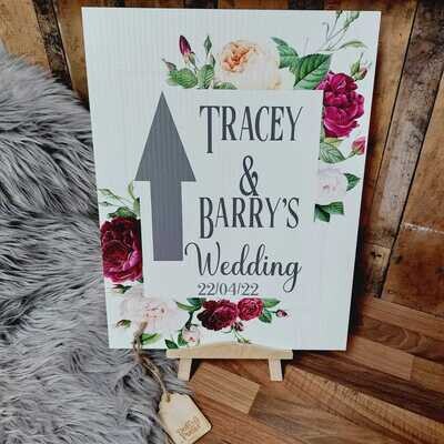"Tracey" Arrows Wedding Sign