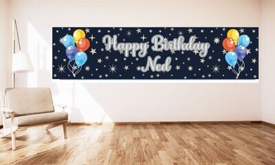 Stars and Balloons Party Banner