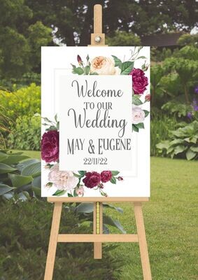 "Plum Burgandy and Ivory" Occasion Sign