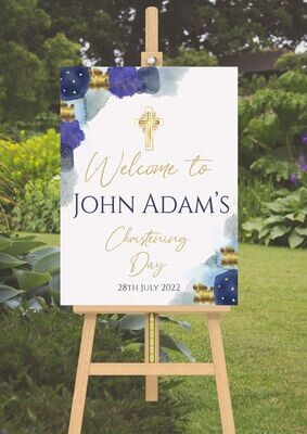 "Navy Gold Watercolour" Occasion Sign