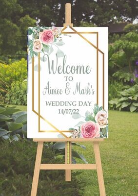 "Emily" Pink and Green Occasion Sign