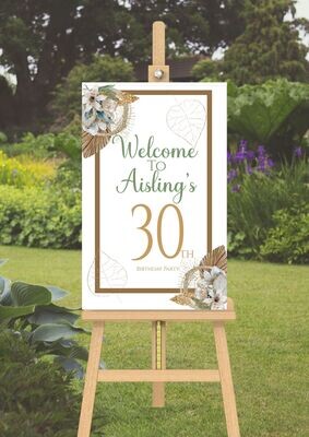 "Boho Sage and Gold" Occasion Sign