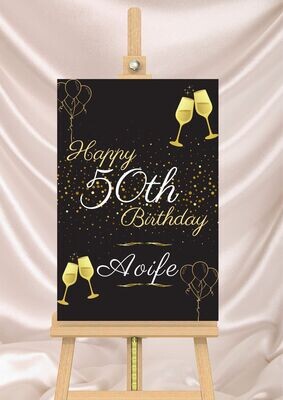 "Gold and Black" Occasion Sign