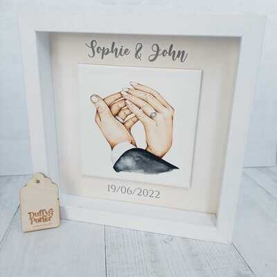 Wedding - Watercolour Two Hands Frame