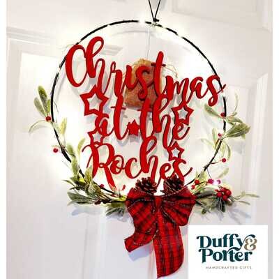 Farmhouse Check Christmas Door Wreath Farmhouse Check Christmas Door Wreath