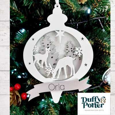 Layered Ornate Deer Christmas Tree Decoration