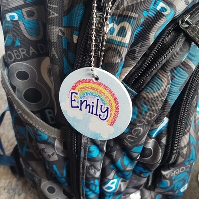 Personalised Bag Tag Rainbow