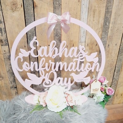 Delux Confirmation Freestanding Hoop with flowers