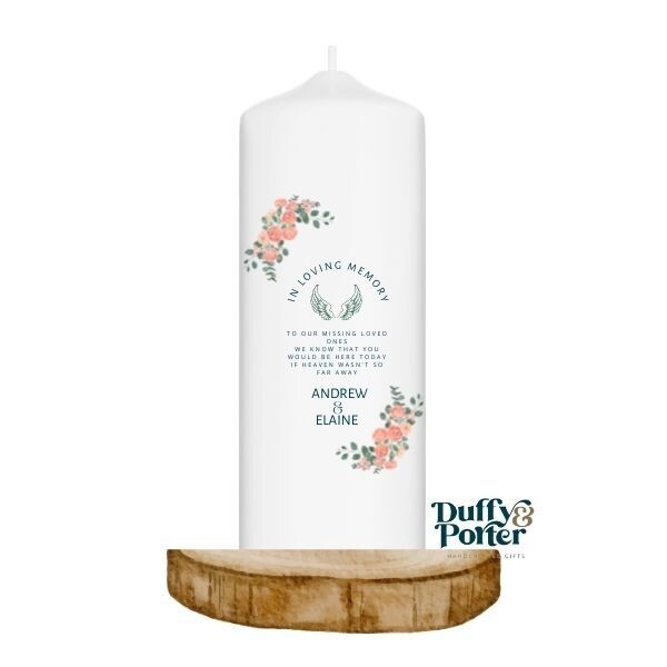 Pink and Eucalyptus Memory Candle Wedding