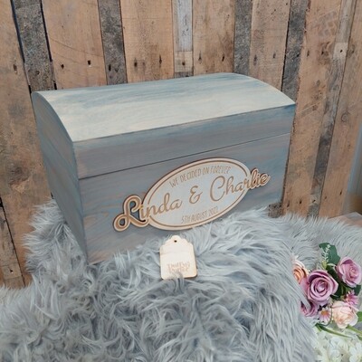 Greystain Domed-lid Wedding Keepsake Box