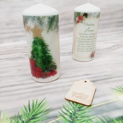 Christmas Memory Candle double sided