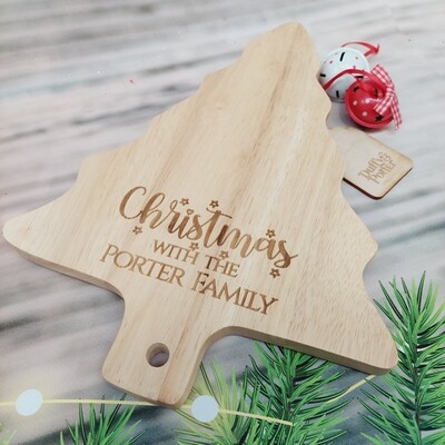Christmas Tree shaped Serving Board Personalised