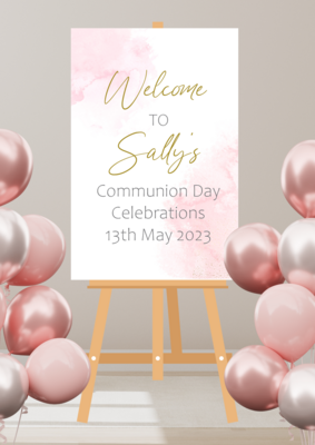 "Waterclour Pink" Occasion Sign