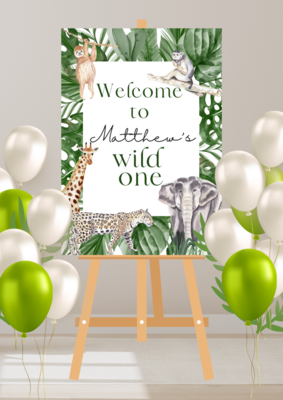 "Wild one safari" Occasion Sign