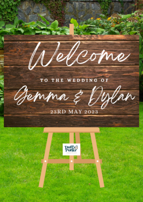 "wood effect" Occasion Sign