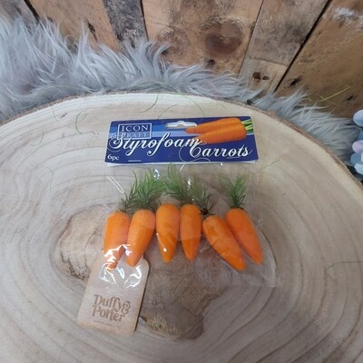Decorative Carrots pk 6 (foam)
