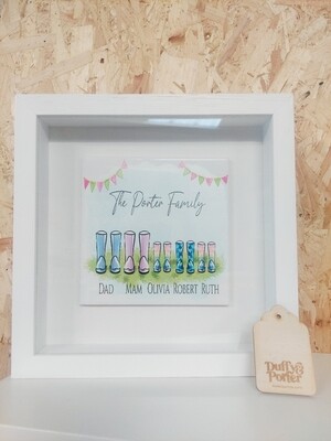 Personalised Family - Watercolour Wellington Boots