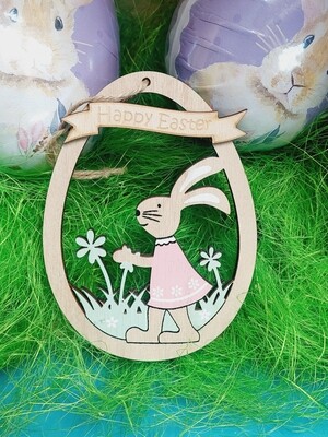 Personalised Easter Decoration Bunny and Flower