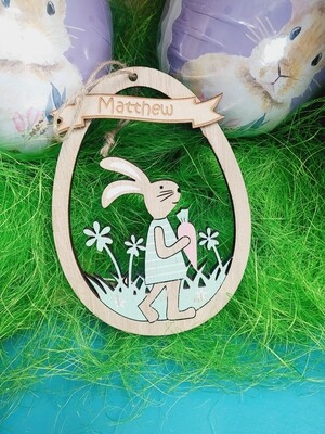 Personalised Easter Decoration Bunny and Carrot