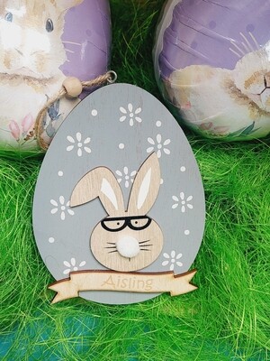 Personalised Easter Smart Bunny Grey