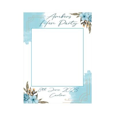 "Amber" Photo prop frame Blue Flowers