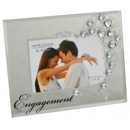 Engagement Glass Frame w/Crystals