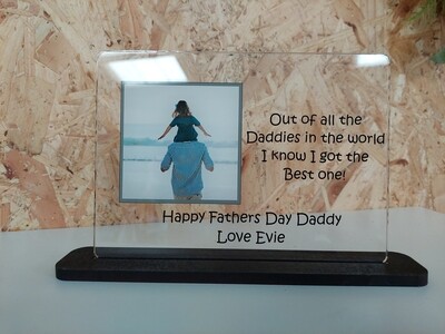 Personalised Acrylic table top photo and qoute