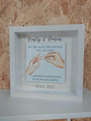 Engagement  watercolour -Because two people fell in love Frame