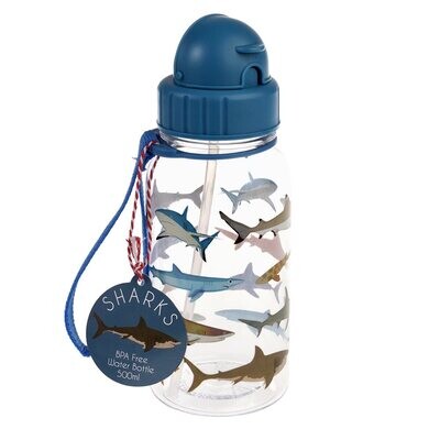 Children&#39;s water bottle with straw 500ml - Sharks